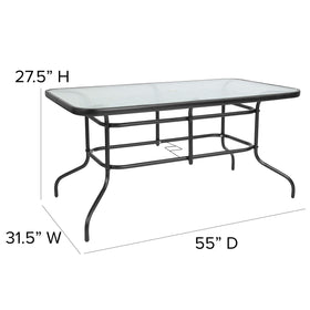 Flash Furniture Tory 31.5W x 55D tabletop provides ample dining space