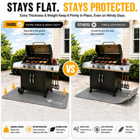 FLASLD floor mat gray heat-resistant on both sides for versatile use