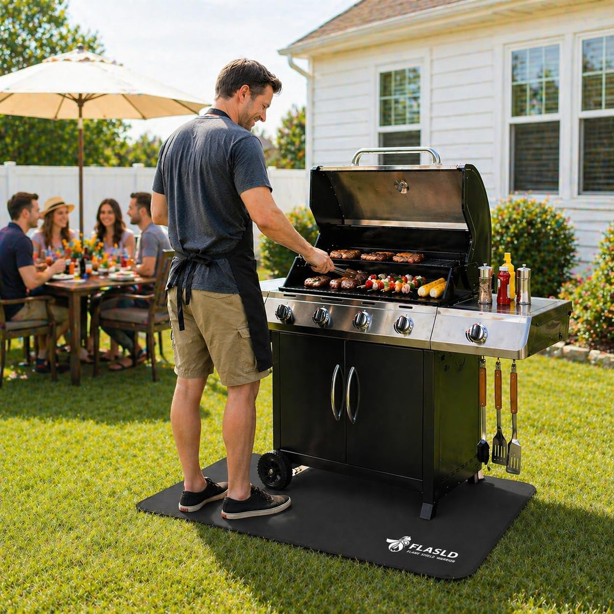 FLASLD fireproof mat easy-clean surface keeps spills from penetrating.