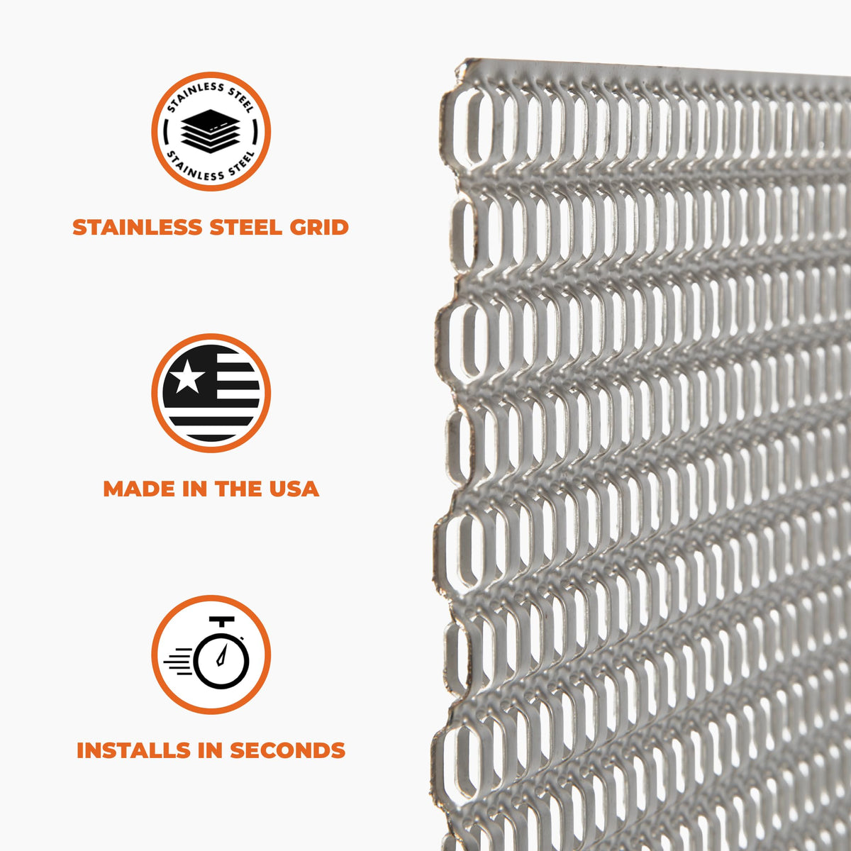 High heat searing on a gas grill with FlavrQ grid.