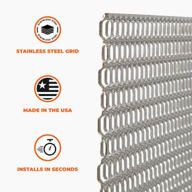 High heat searing on a gas grill with FlavrQ grid.