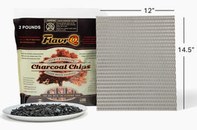 Smoker box alternative creates the primary heat and flavor source.