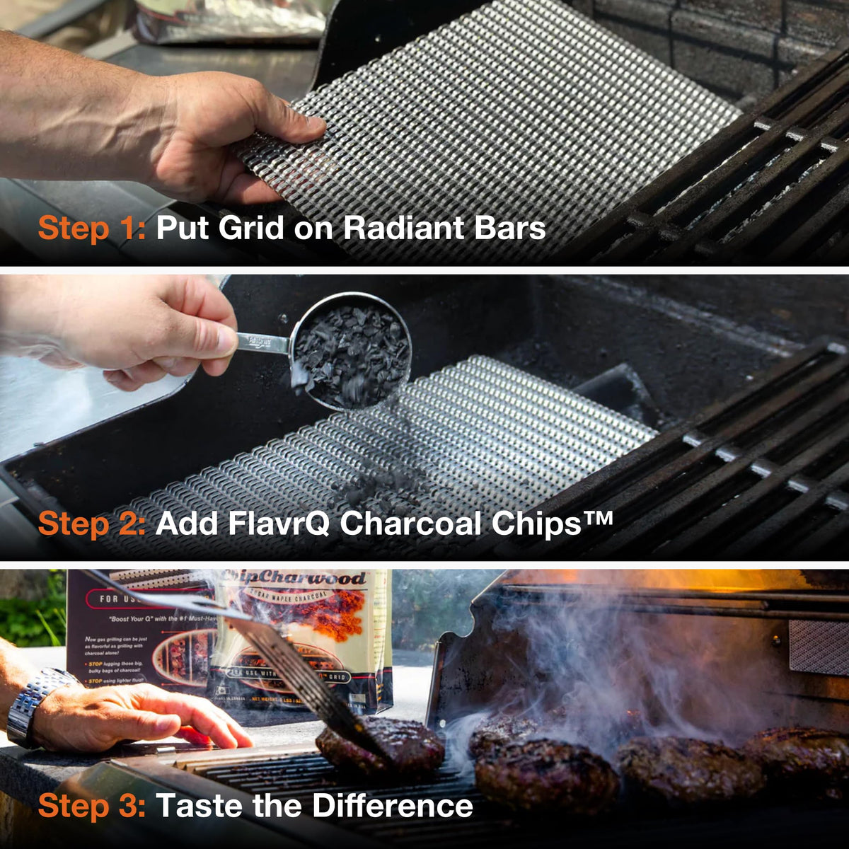 FlavrQ Canadian sugar maple chips bag ready for grilling with clean burn.