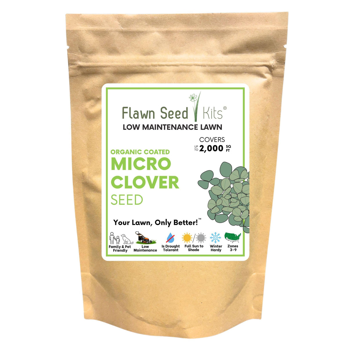 Flawn offers low maintenance with reduced mowing needs.