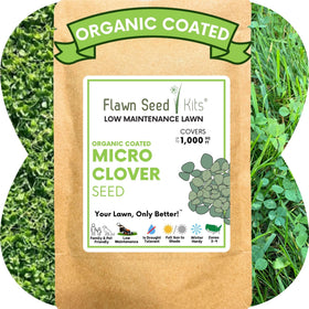 Flawn Seed Kits micro clover seed packaging—easy to store and pour for quick setup.
