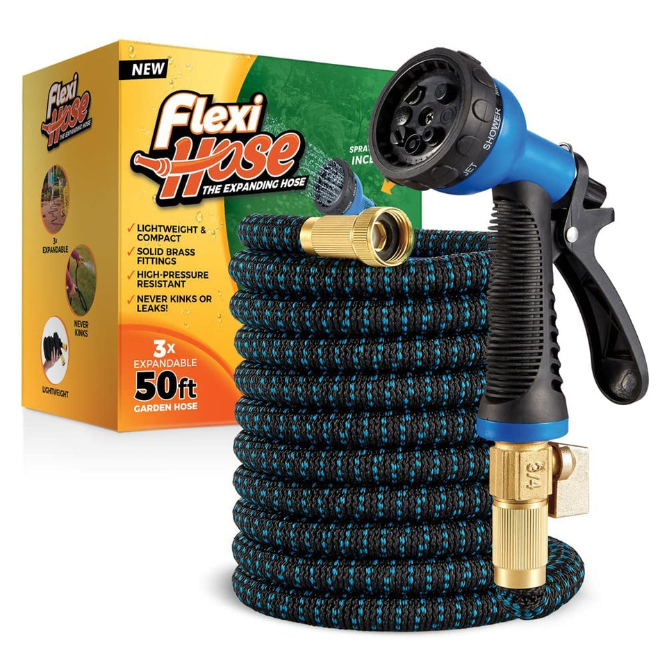 Flexi Hose 50ft extended length enables easy reach to distant plants