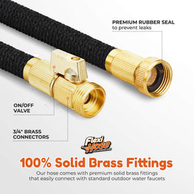 Flexi Hose brass connection close-up demonstrating leak-resistant fit.