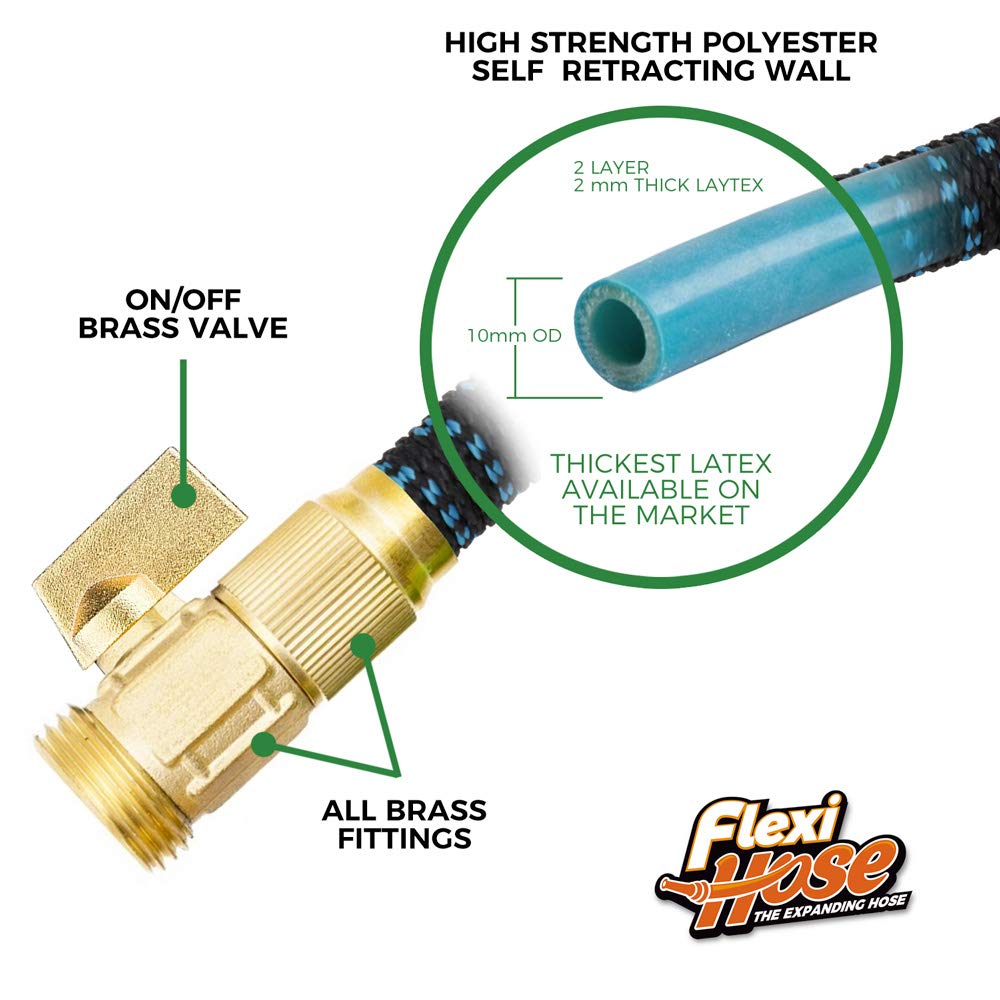 Flexi Hose brass fittings ensure secure connections to spigots