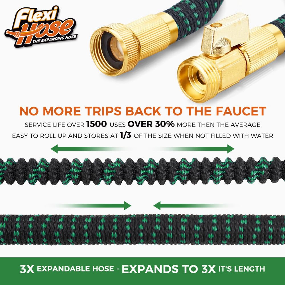 Flexi Hose solid brass fittings attach securely to outdoor taps