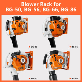 FLEXI RODS blower rack for BG-56 keeps tool overhead-ready