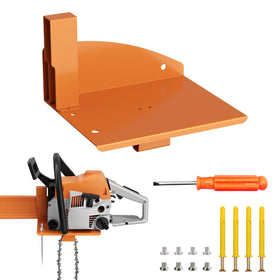 FLEXI RODS wall-mount holding a Stihl MS250 for easy access in a workshop