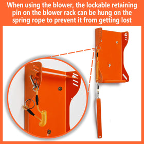 Retaining pin and lock keep the blower safely mounted with FLEXI RODS