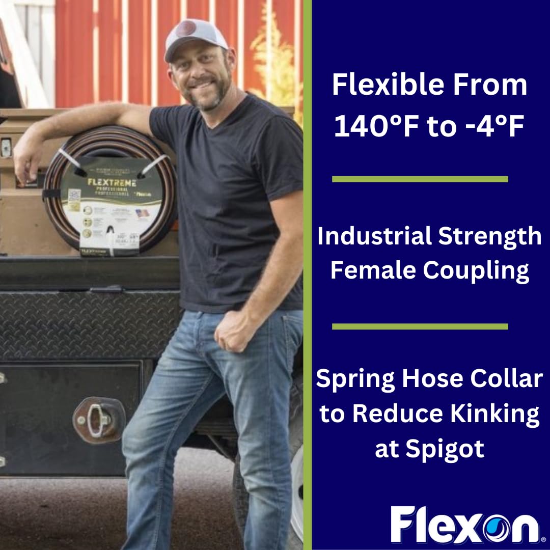 Flexon Flextreme Pro kink-resistant design maintains steady water flow.