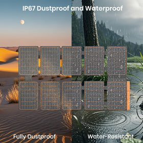 FlexSolar 100W ETFE armor protects against rain and dust.