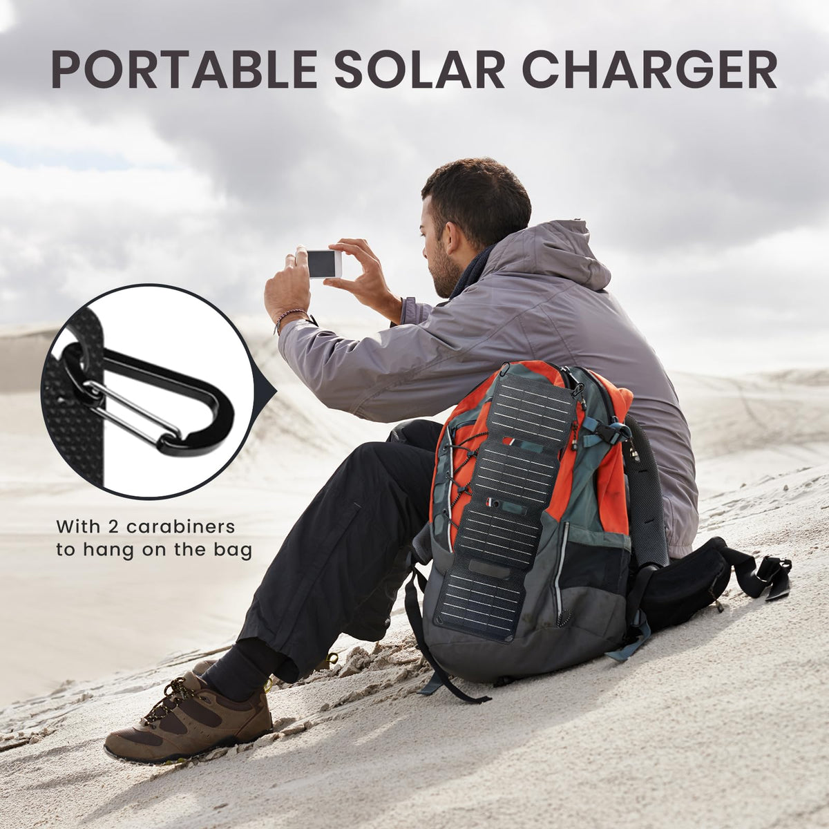 FlexSolar 10W mini solar panel camera-charging for remote photo shoots.