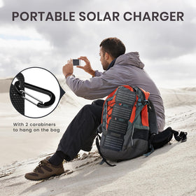 FlexSolar 10W mini solar panel camera-charging for remote photo shoots.