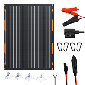 FlexSolar 20W panel curve-fit on curved surfaces preserves car battery efficiently.
