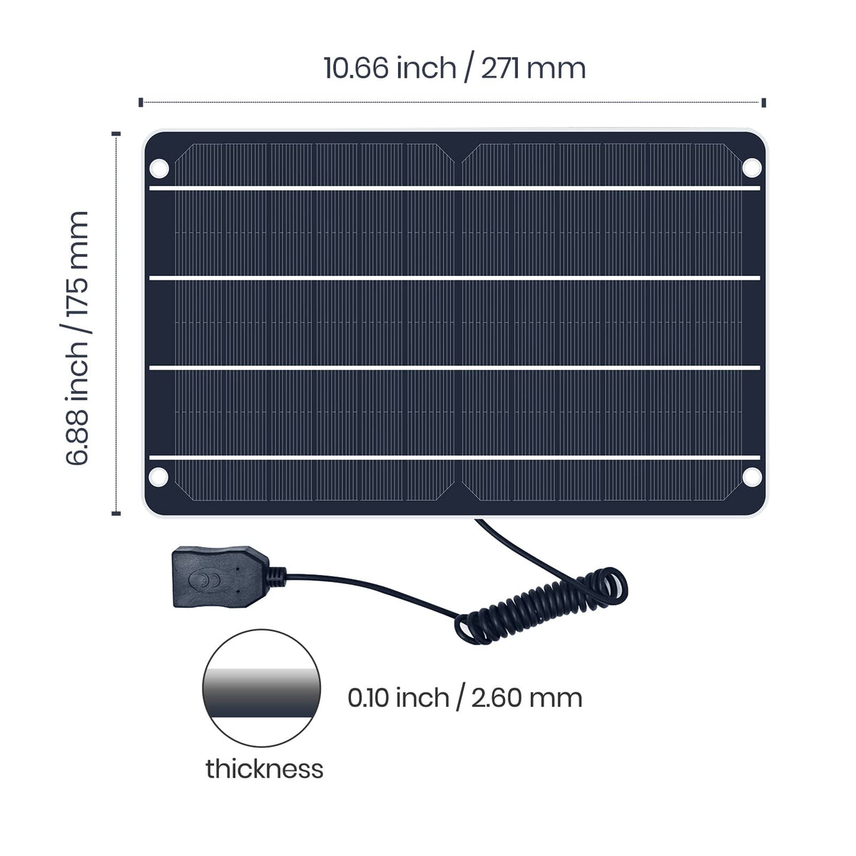 FlexSolar 6W mini panel powering a smartphone outdoors.