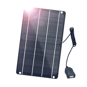 FlexSolar 6W mini panel front view, compact and ready for on-the-go charging.