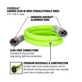 Flexzilla anodized aluminum ends with female/female fittings for durable connections.