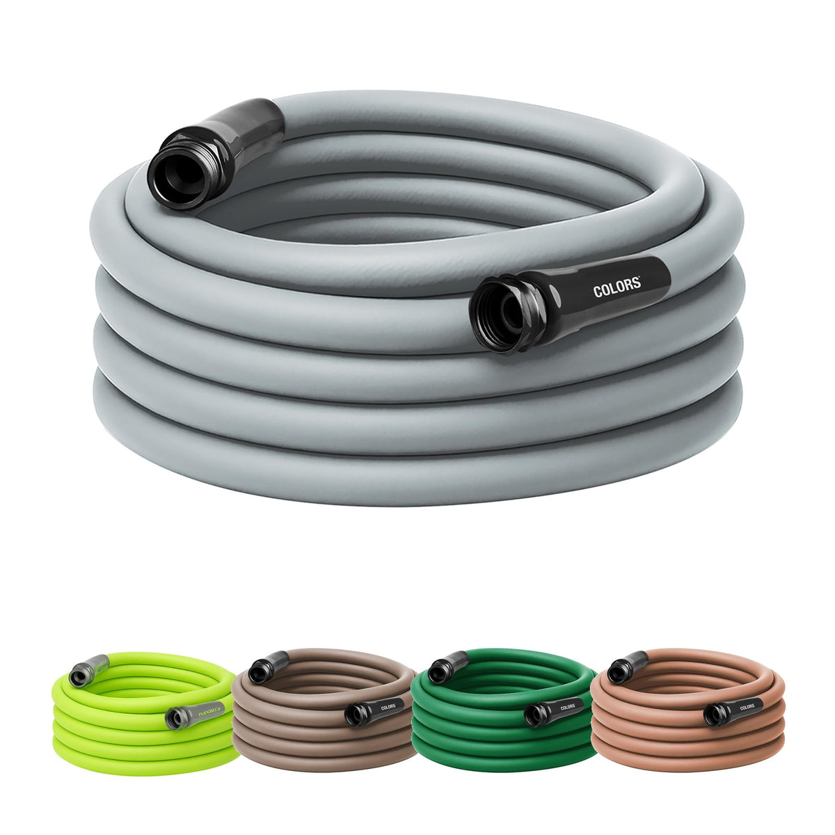 Flexzilla Colors Garden Hose 50ft slate-gray coiled for easy watering and flexible handling