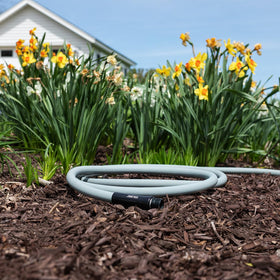 Flexzilla Colors Garden Hose 50ft slate-gray earth-tone color blending with garden