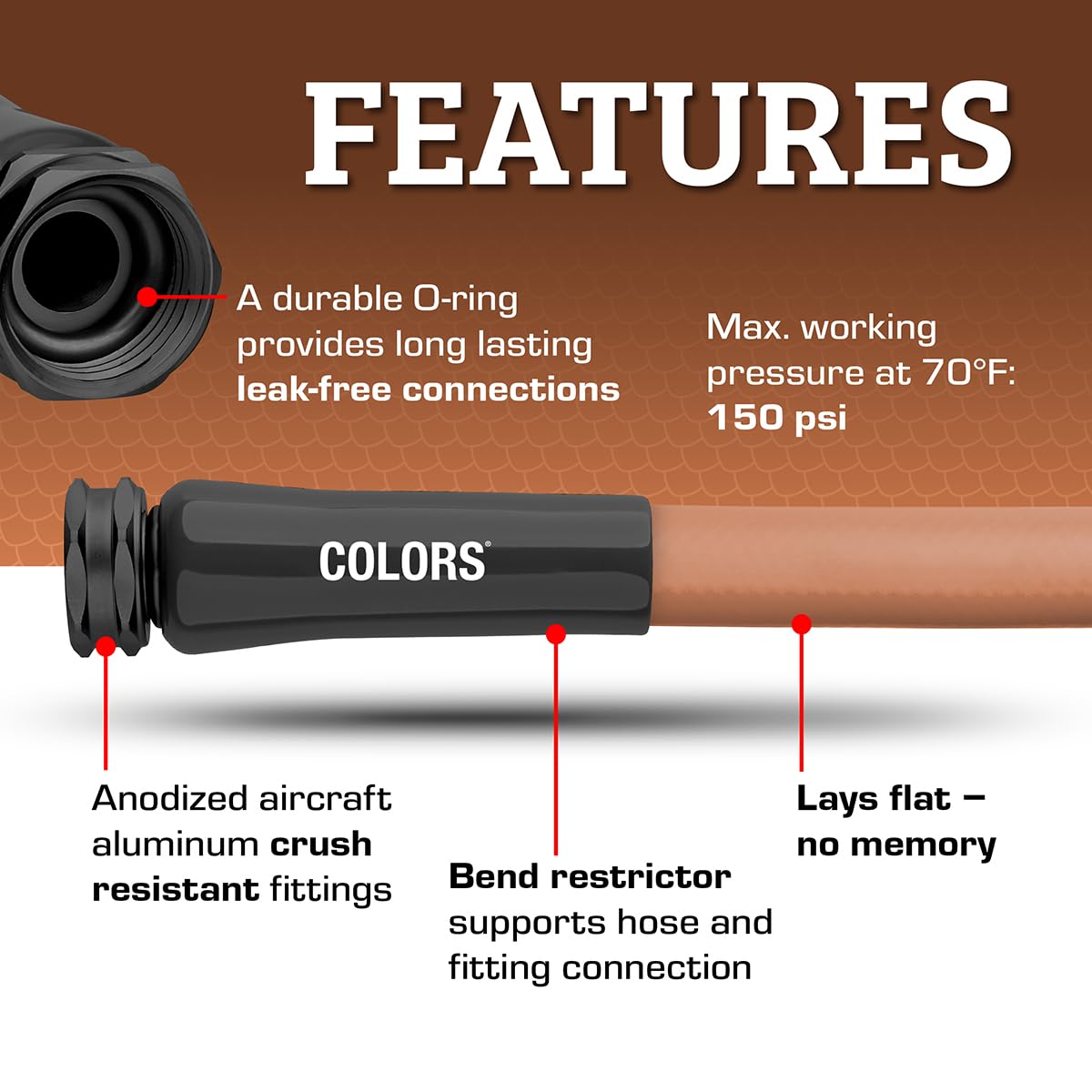 Flexzilla Colors Garden Hose abrasion-resistant cover withstands rugged outdoor use