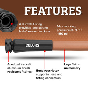 Flexzilla Colors Garden Hose abrasion-resistant cover withstands rugged outdoor use
