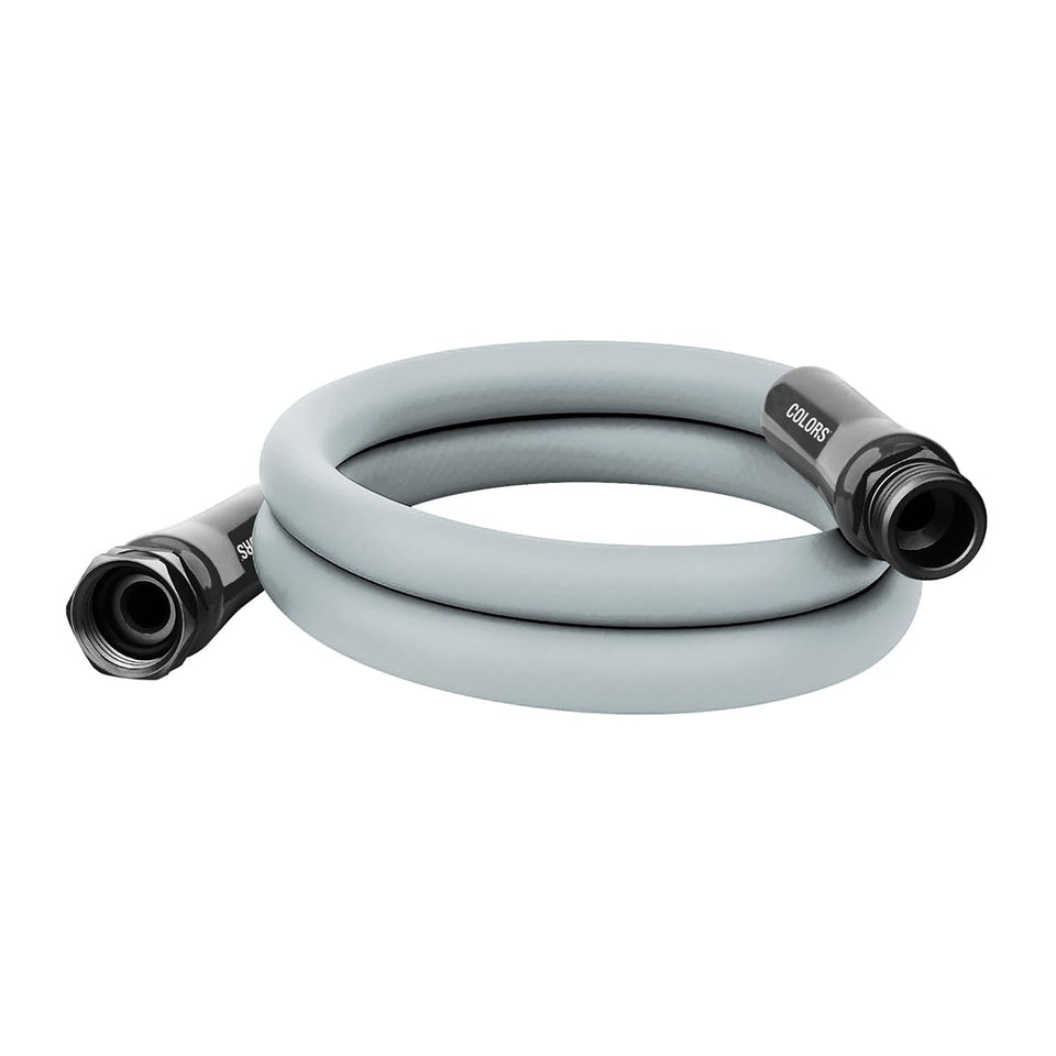 Flexzilla Colors Garden Hose slate gray, leak-free connections for easy watering.