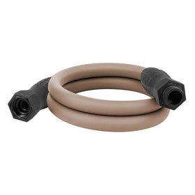 Flexzilla Colors SwivelGrip hose in brown mulch, lightweight ease for watering tasks.