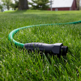 Earth-tone colors blend with garden scenery for a natural look.