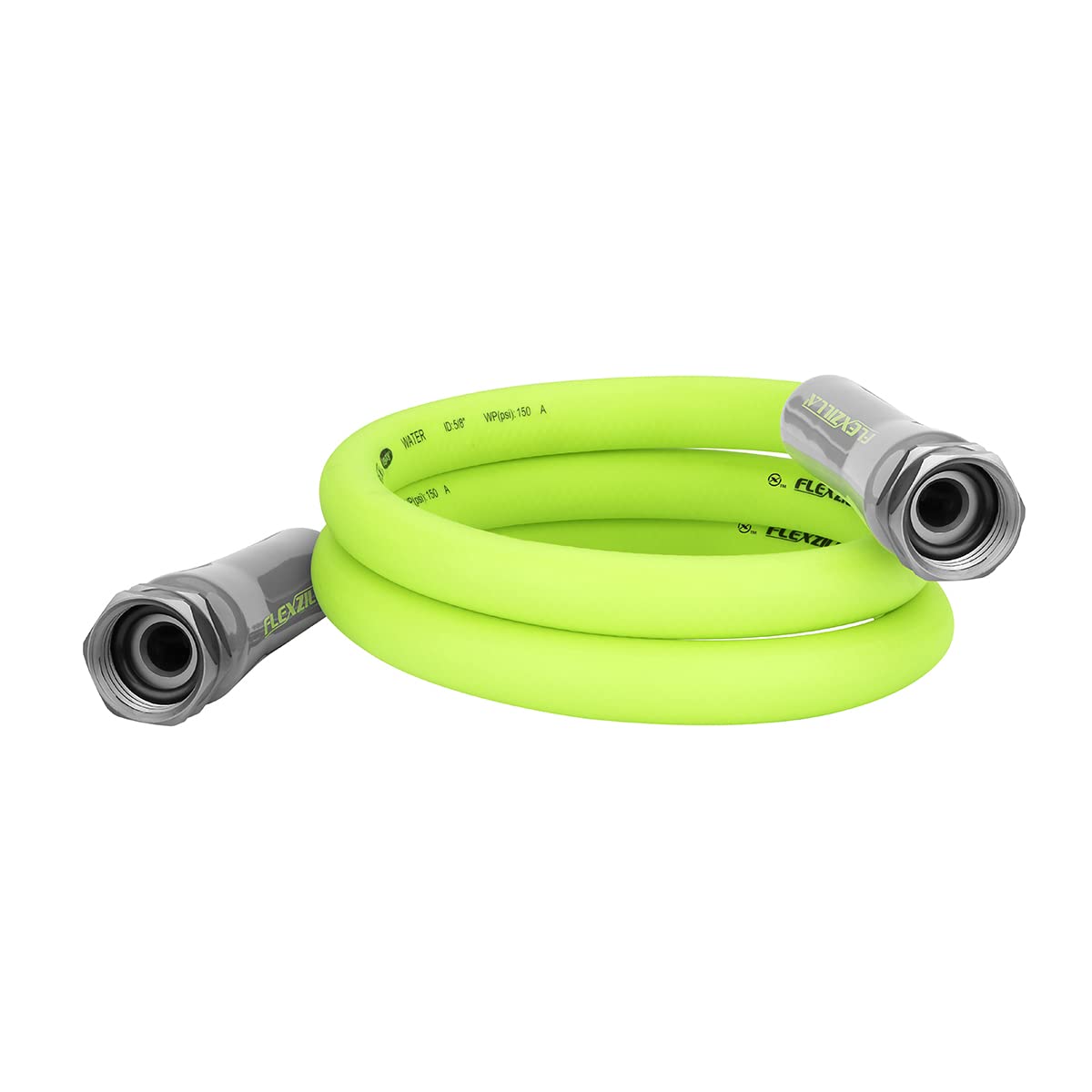 Flexzilla garden lead-in hose laid flat to reduce twists and memory.