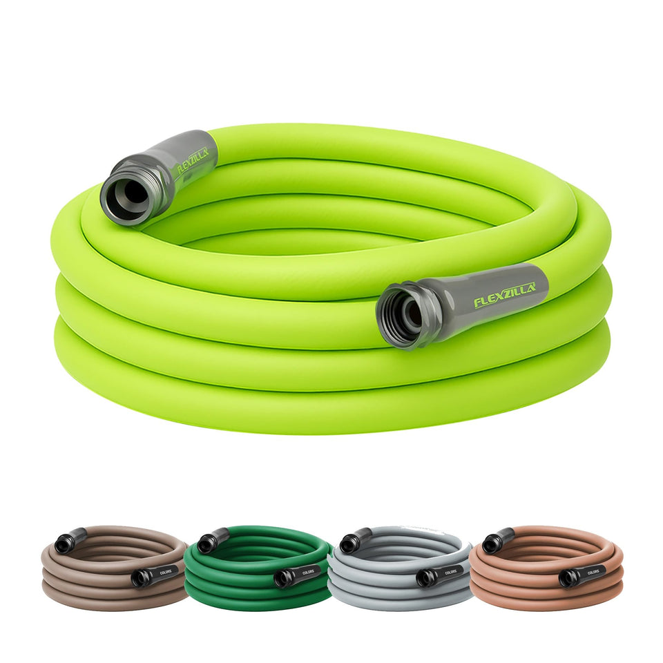 Flexzilla garden hose lay-flat design helps easy storage and no-kink operation.