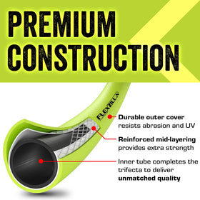 Flexzilla hose shows abrasion-resistant outer cover for durable outdoor use.