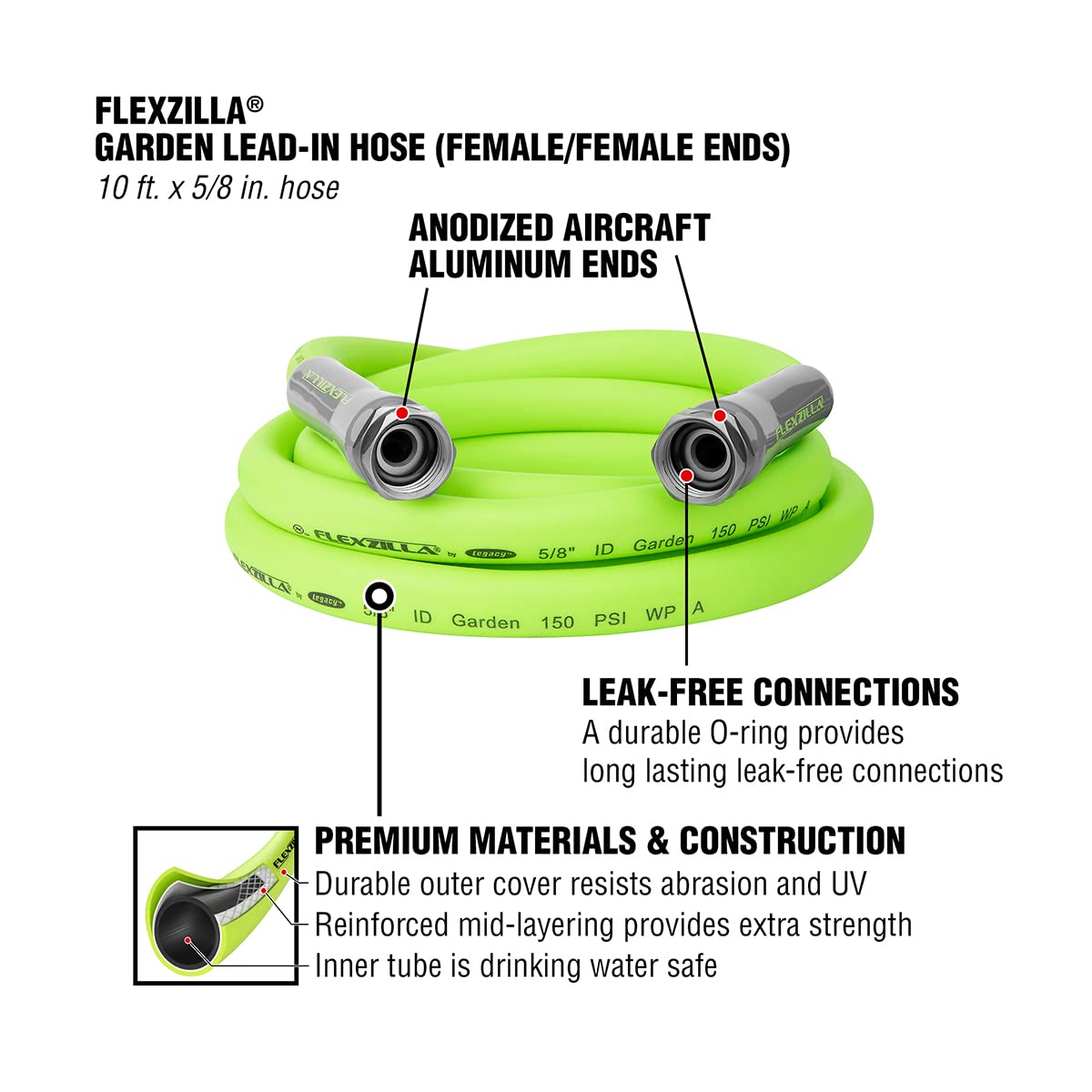 Flexzilla hose demonstrates flexible polymer and lightweight handling for yard tasks