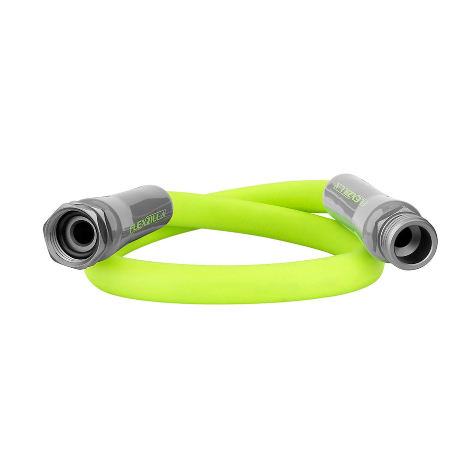Flexzilla lead-in hose 5/8 inch connection demonstrates a secure leak-free spigot seal.