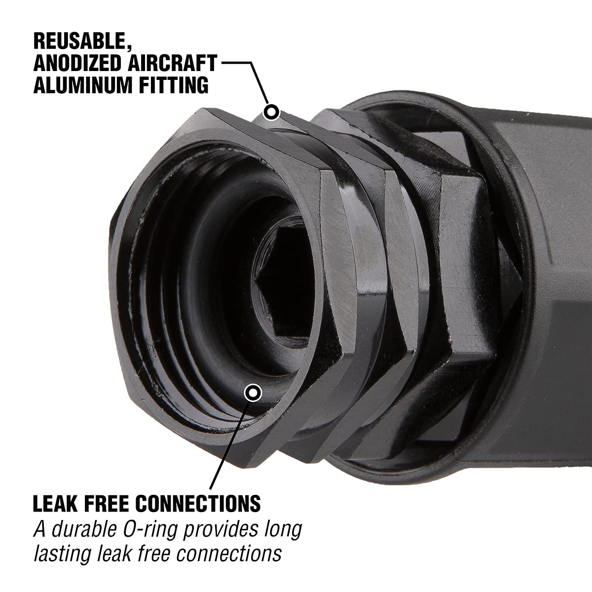 Flexzilla Pro compatibility with hoses enables customizable lengths.