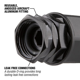 Flexzilla Pro compatibility with hoses enables customizable lengths.