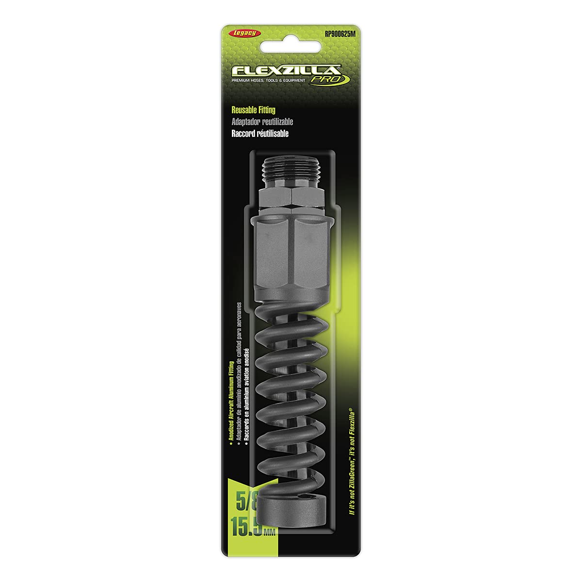 Flexzilla Pro 5/8 in fitting highlights anodized aluminum durability for tough environments