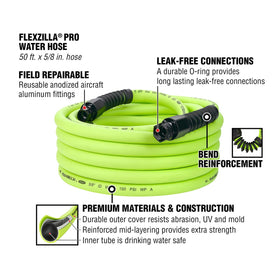 Flexzilla Pro hose lays flat and coils easily for tidy setups.