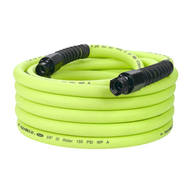 Flexzilla Pro water hose with reusable fittings enables field repairs and leak-free connections.