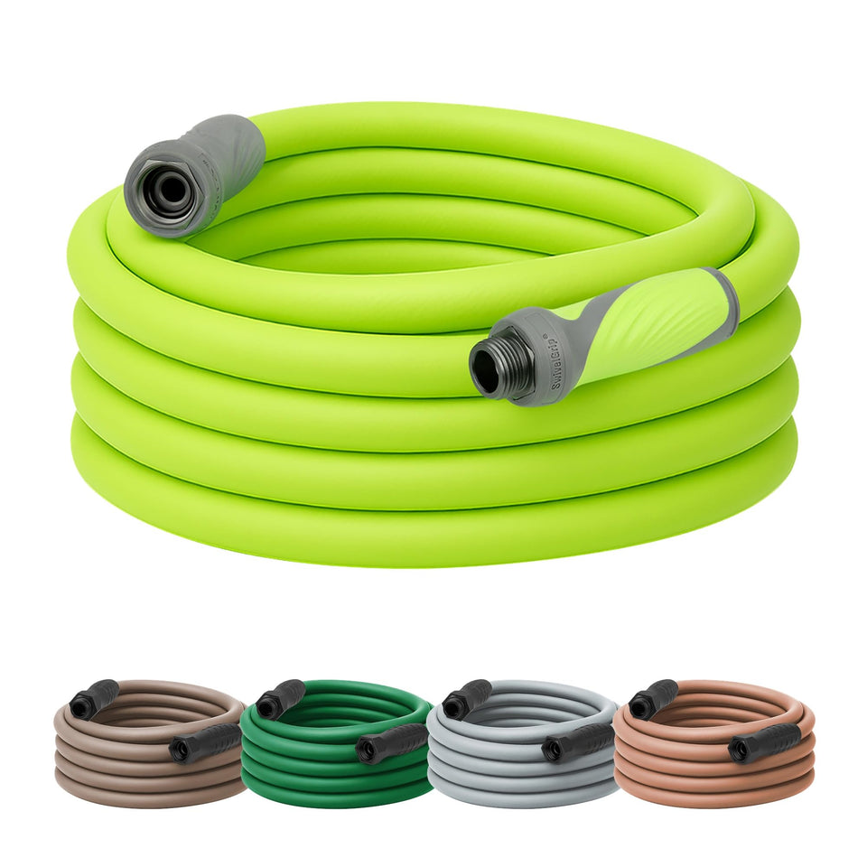 Flexzilla SwivelGrip hose connection demonstrates twist-free setup and easy attachment.