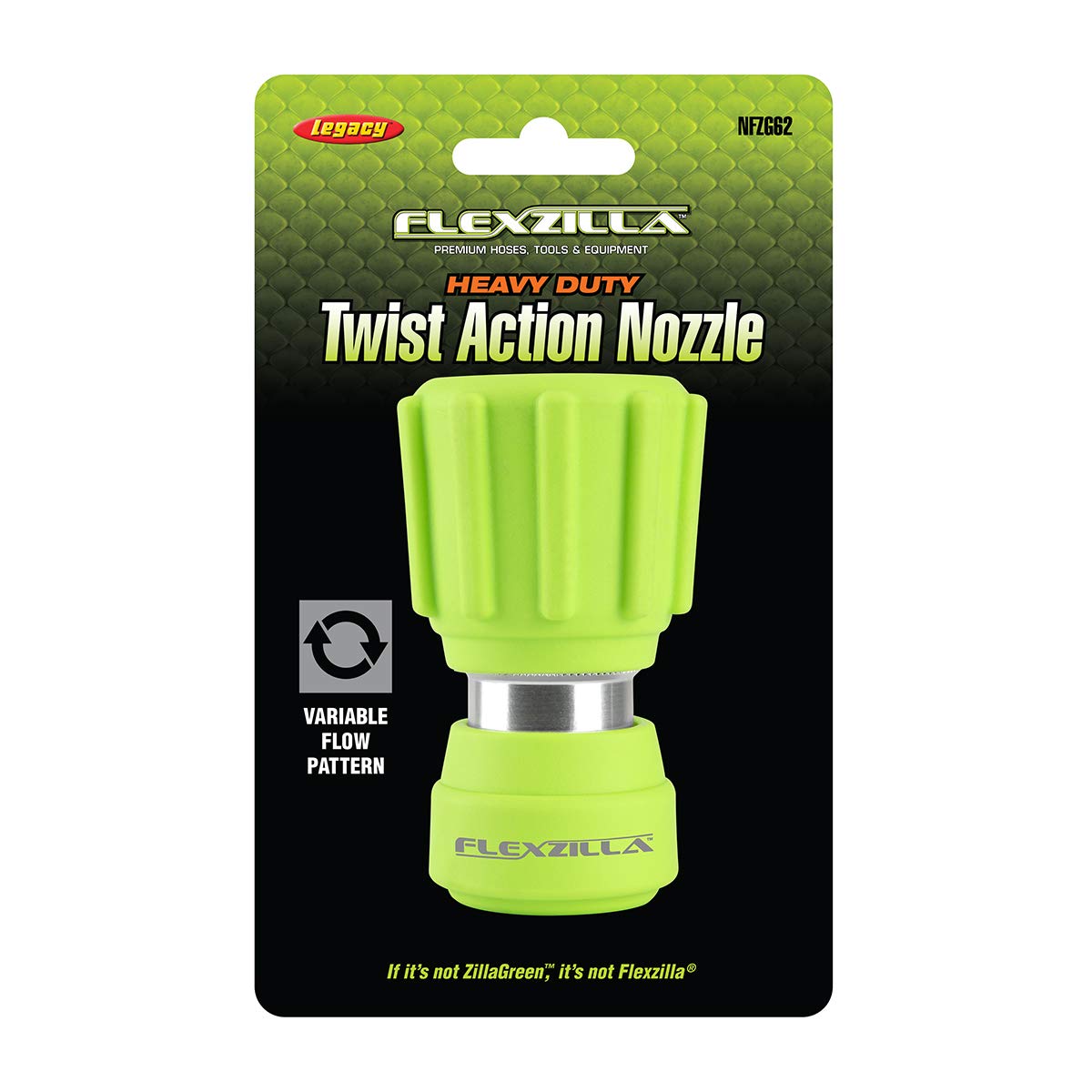 Flexzilla nozzle with soft grip and durable metal build for comfortable, leak-free hose use