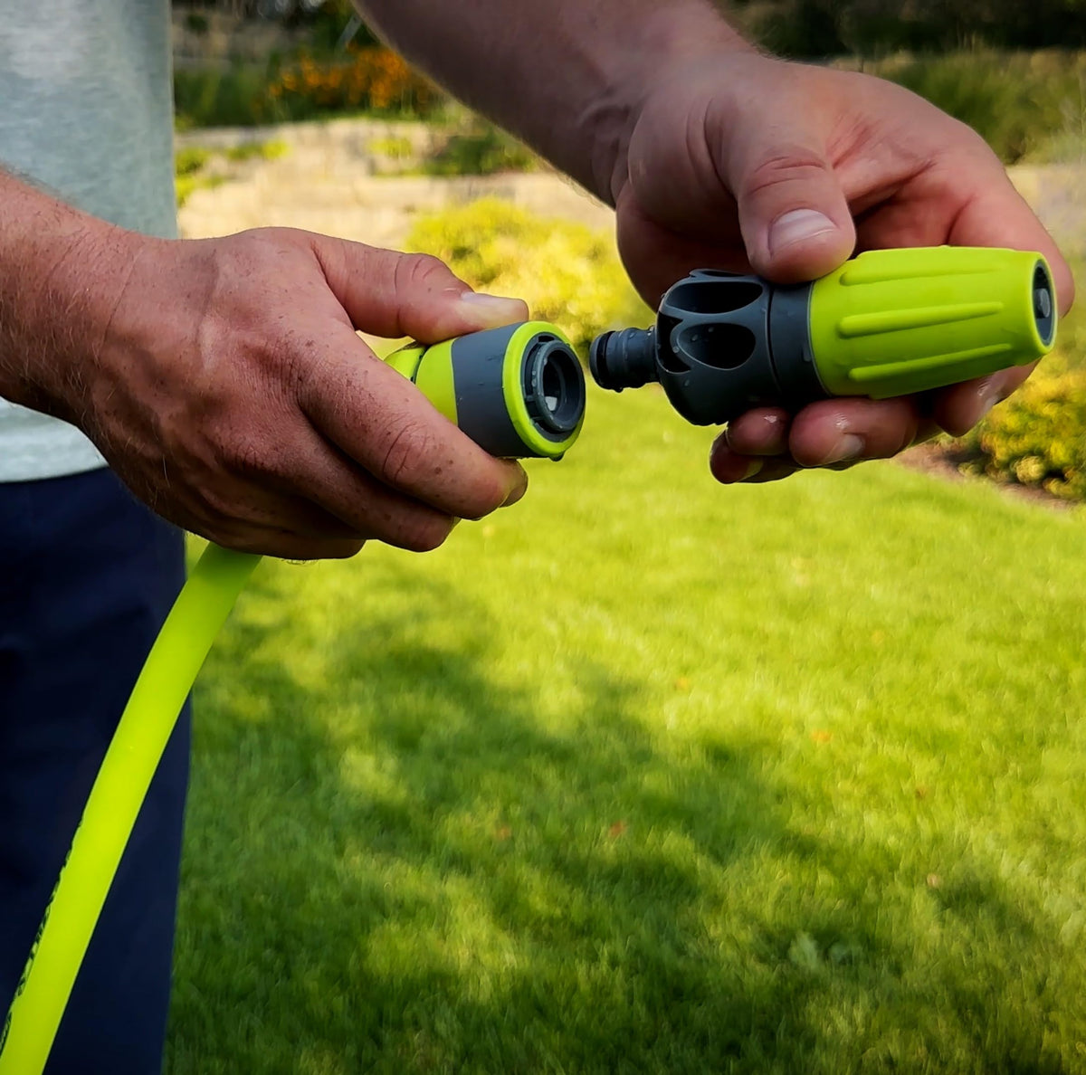 Flexzilla water hose adapter male close-up provides reliable hose-end attachment