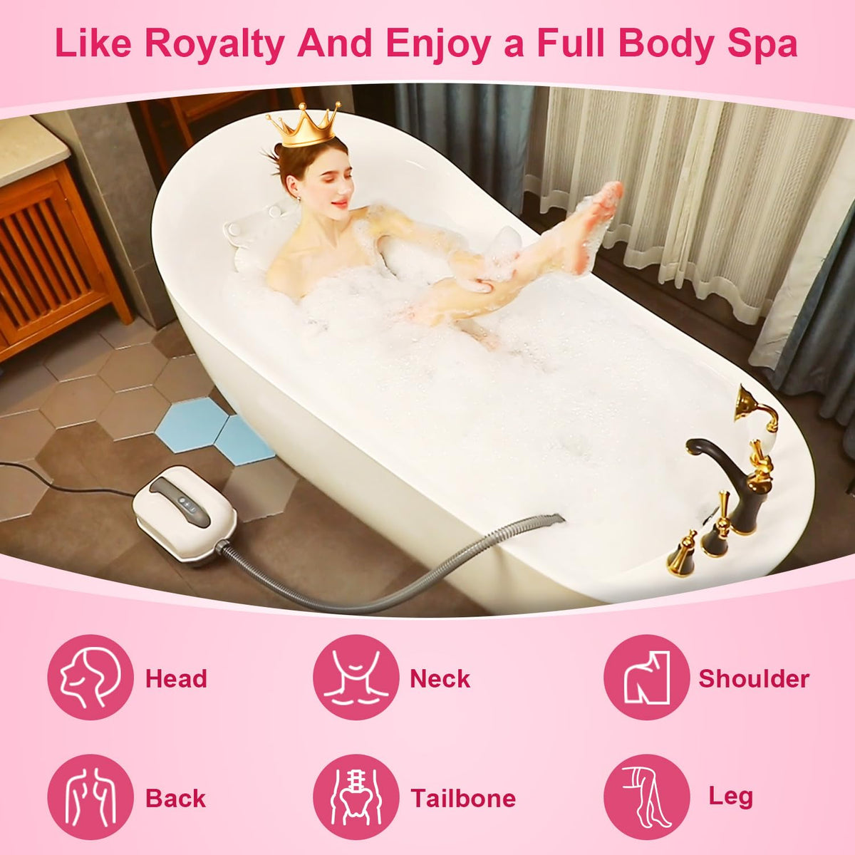 Flgocexs Spa Pillow supports neck comfort while bubbles massage your body.