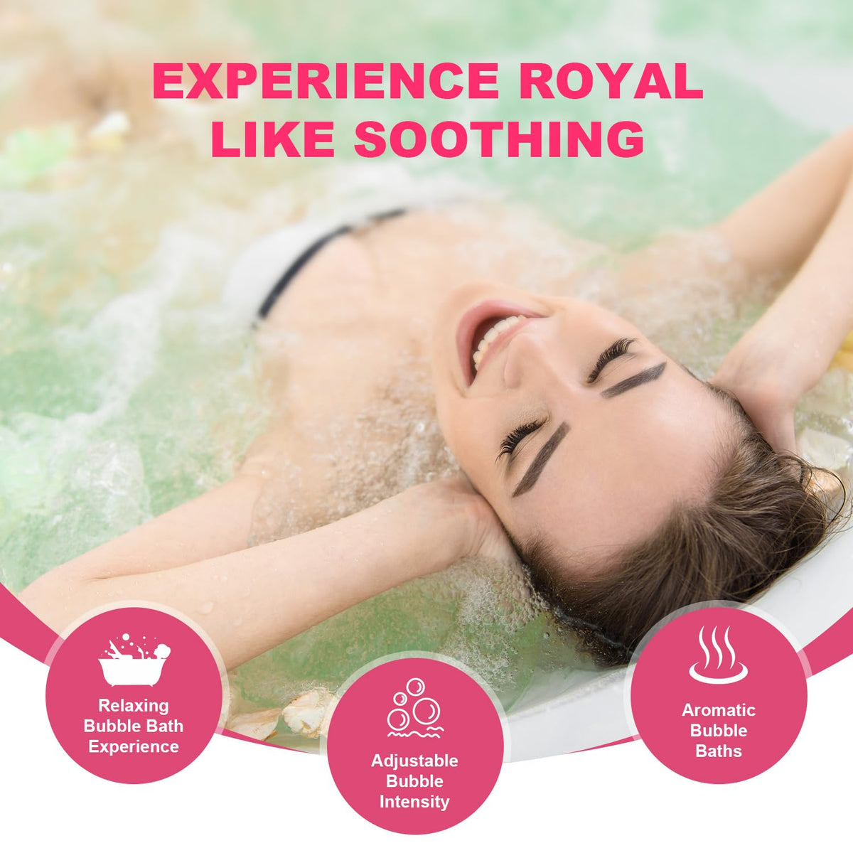 Flgocexs Bubble Bath Mat features anti-slip suction cups for safe tub use.