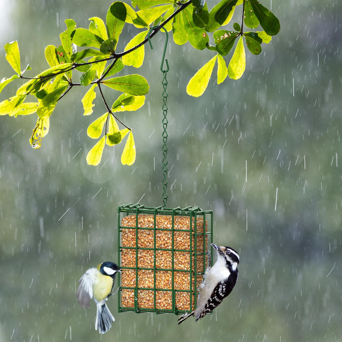 FLINTER birds gather at the feeder for peaceful yard viewing.