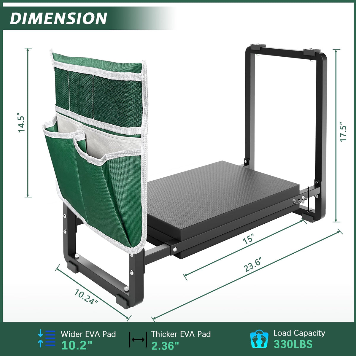 FLINTER Garden Kneeler with a sturdy all-metal frame for lasting durability.