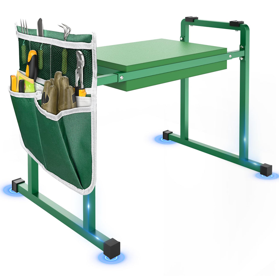 Flinter garden kneeler seat with anti-tipping design for safer gardening