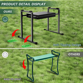 FLINTER kneeler with wide base and reinforced legs provides stable support
